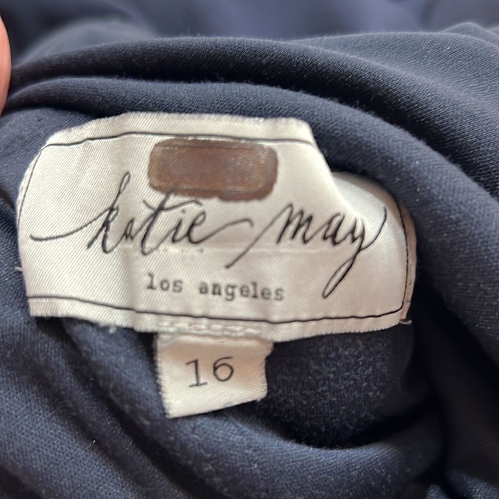 Katie May Legacy gown Navy blue cut out on back E UC size 16 - Picture 13 of 16